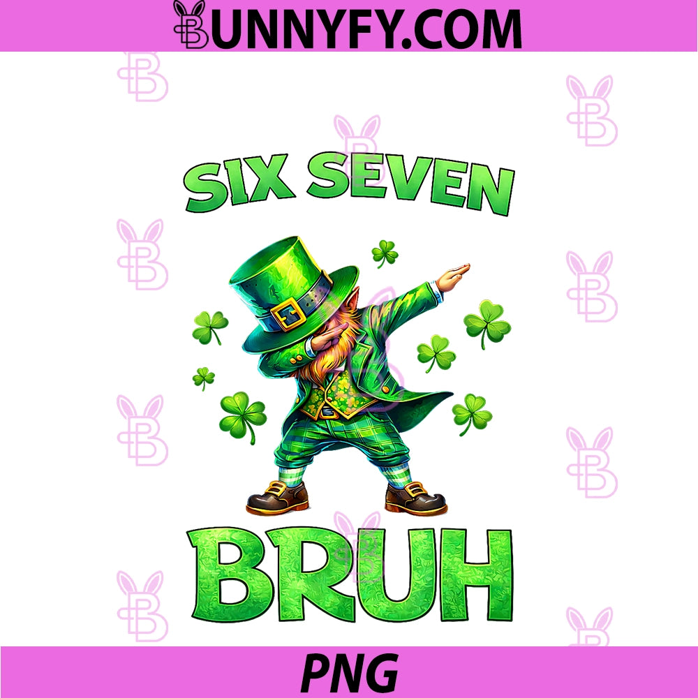 Kids st Patricks Day 67 PNG, Leprechaun Dab Six Seven Bruh Boys PNG