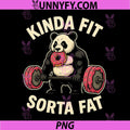 Kinda Fit Sorta Fat PNG, Funny Gym Panda Weightlifting Dunat PNG