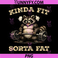 Kinda Fit Sorta Fat PNG, Gym Raccoon Weightlifting Workout PNG