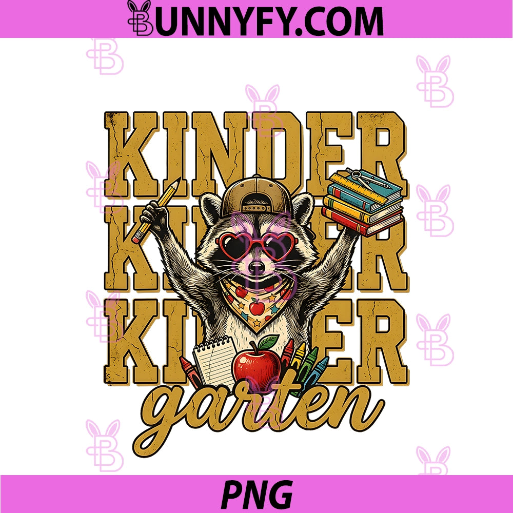 Kindergarten PNG, Funny Raccoon Back To School Student Graphic PNG
