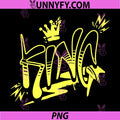 King Crown PNG, Graffiti Style Urban Streetwear Design PNG