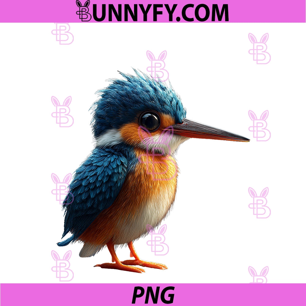Kingfisher Bird Design For PNG, Funny Bird Lover Cute Kingfishers PNG