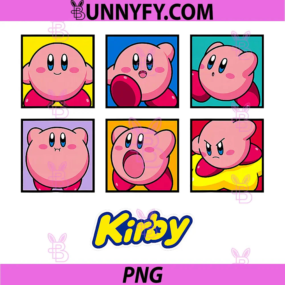 Kirby PNG, Emotions Color Portrait Box Ups PNG