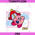 Kirby Magical Umbrella PNG, Pastel Cloudy Panel PNG