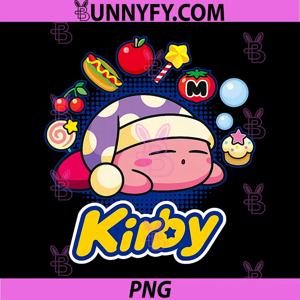 Kirby Sleeping PNG, Dreaming About Many Tasty Little Trinkets PNG