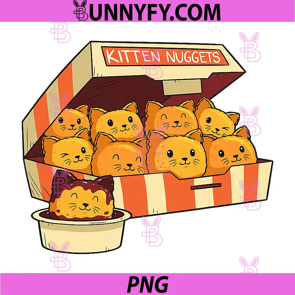 Kitten Nuggets PNG, Funny Cats & Chicken Nuggets Lover PNG