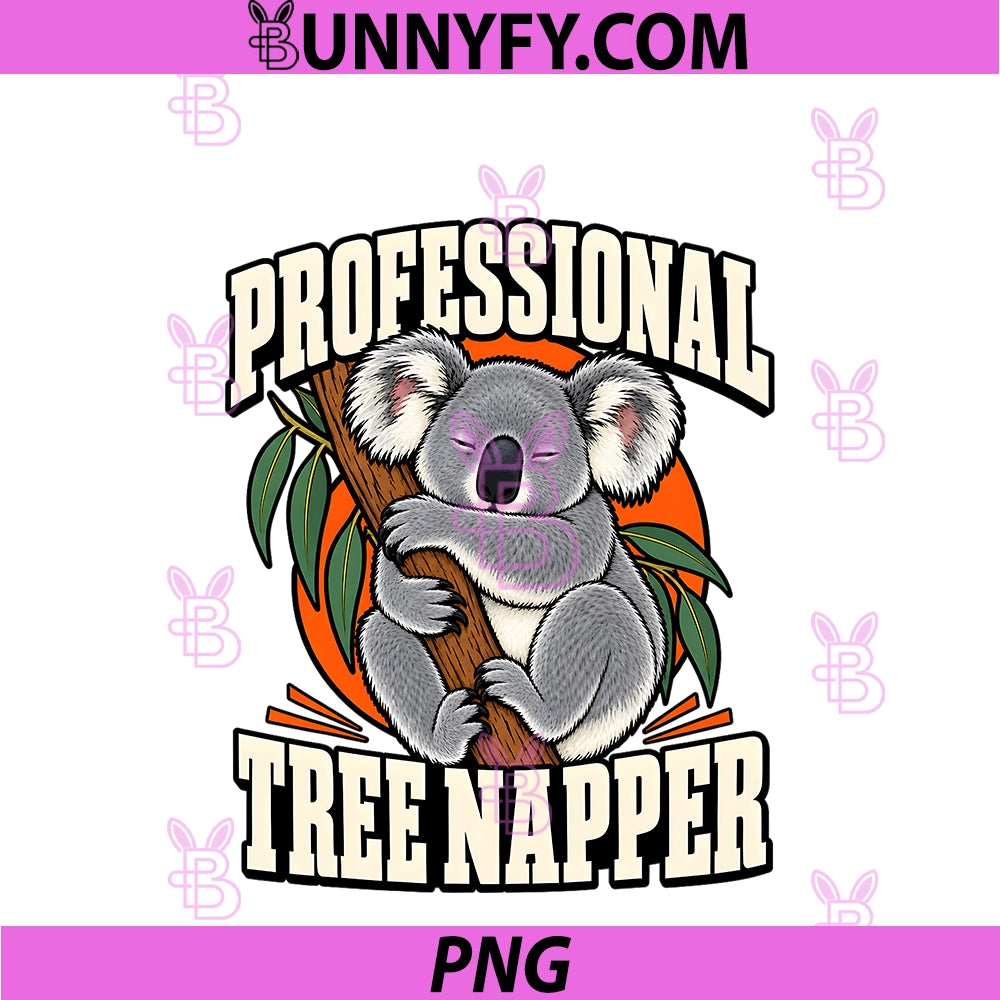 Koala Professional Tree Napper Nap Lover PNG, Funny Eucalyptus PNG