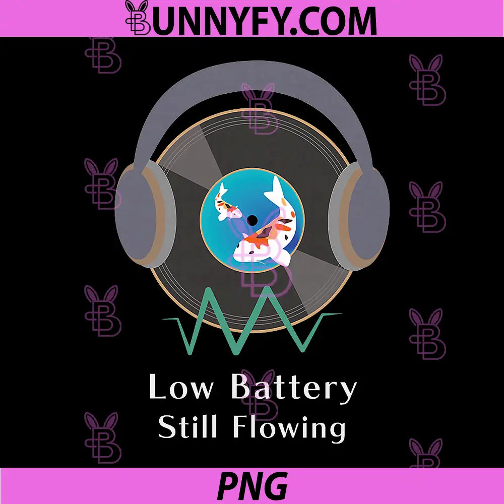 Koi Fish Lofi Chill Calm Design PNG, Low Battery Still Flowing PNG