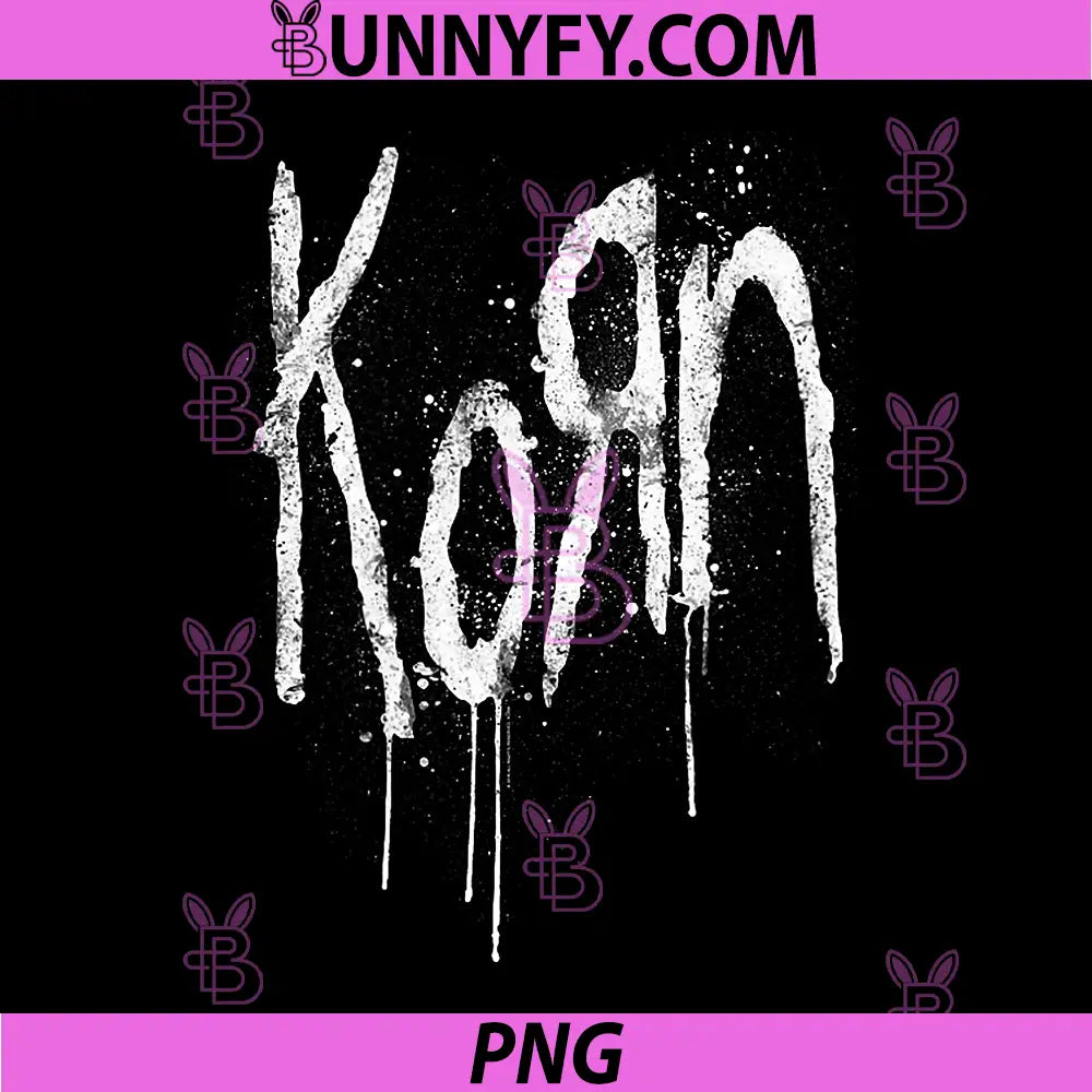 Korn Classic Dripping Logo PNG, Korn Grunge Vintage Band Logo PNG