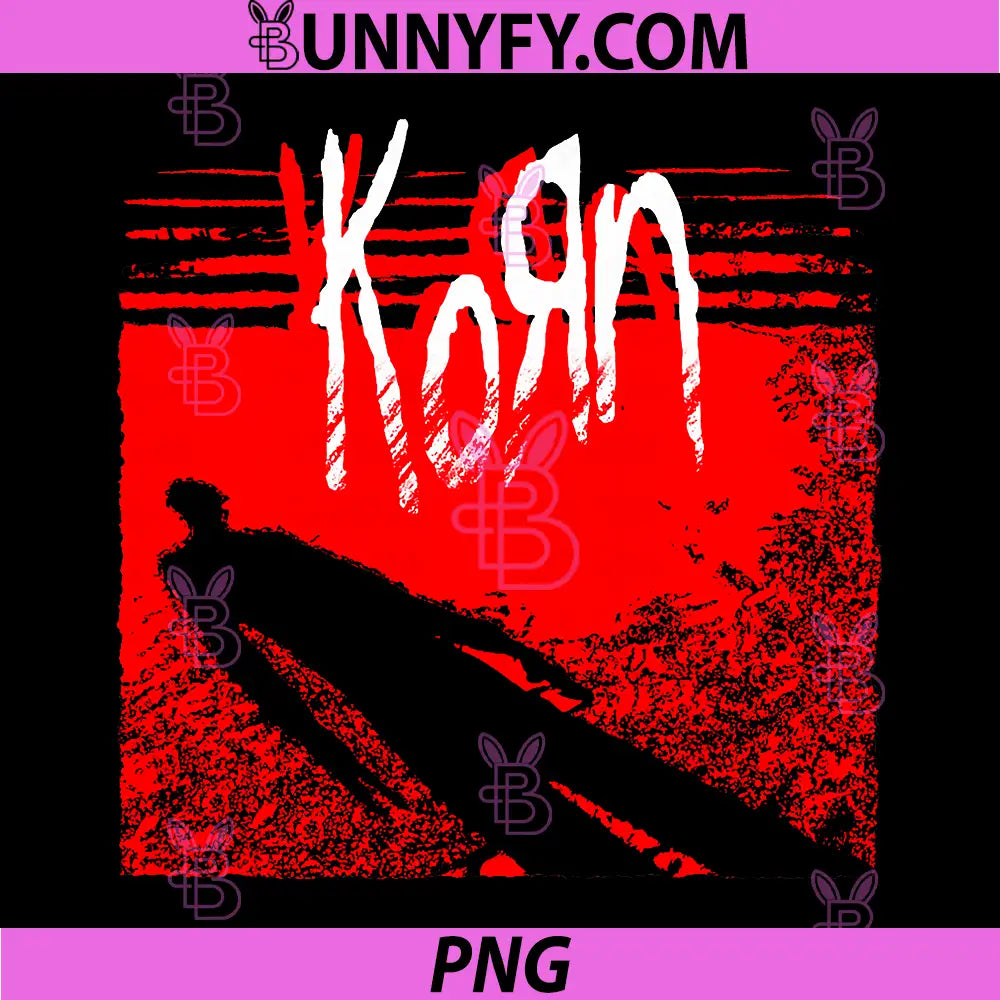 Korn Red Shadow Man Artwork PNG, Korn Dark Horror Silhouette Logo PNG