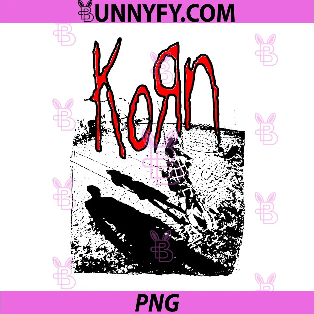 Korn Horror Text With Shadow Swing Scene PNG, Dark Grunge Art PNG
