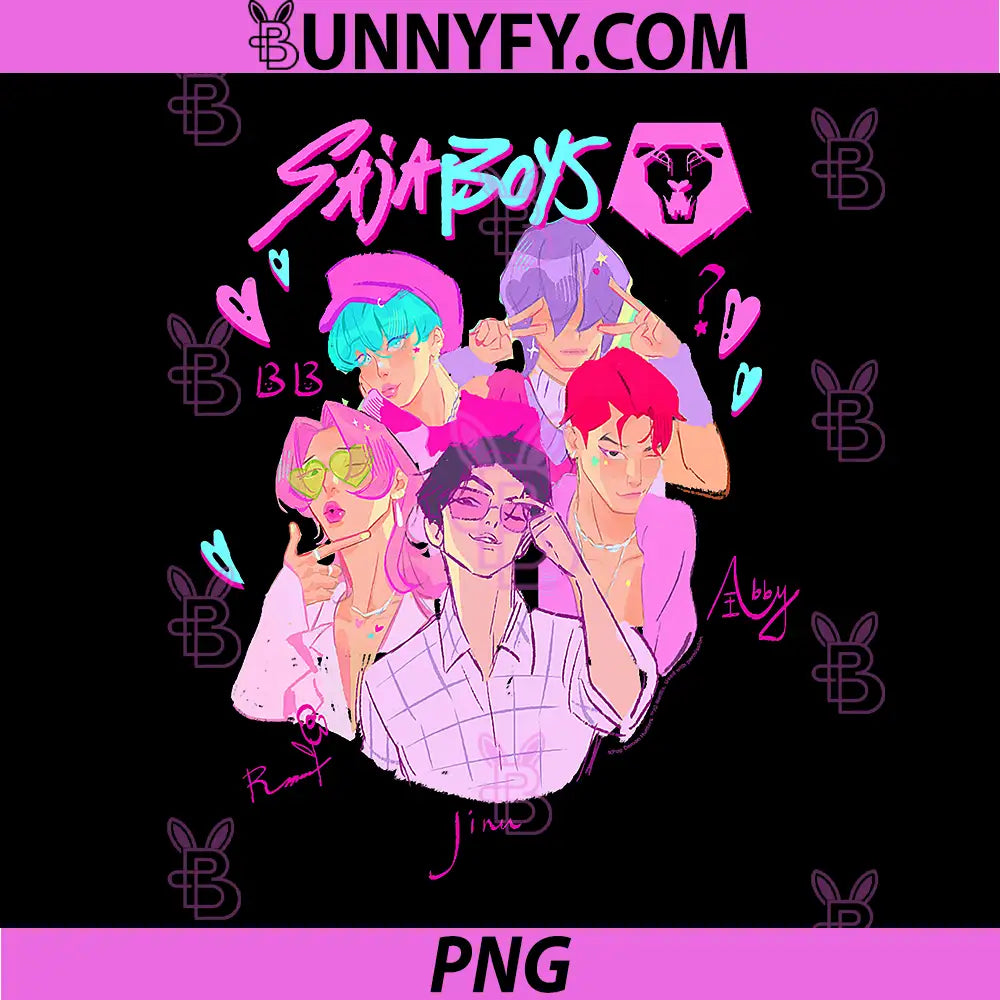 Kpop Demon Hunters PNG, Saja Boys Demon Group Portrait PNG