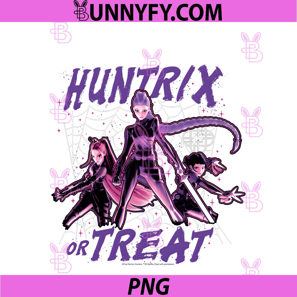 Kpop Demon Hunters PNG, Halloween Huntrix Or Treat Trio Web Pose PNG