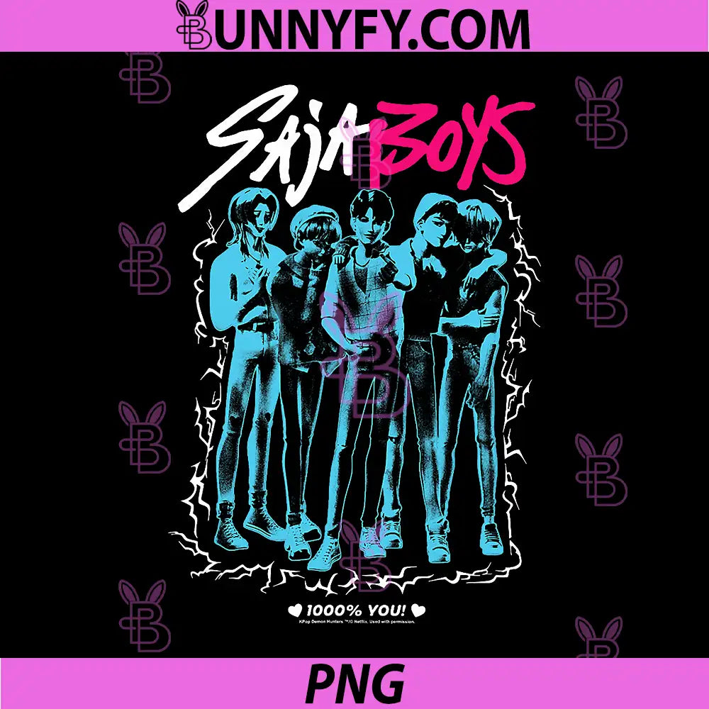 Kpop Demon Hunters PNG, Saja Boys 1000 You Poster PNG