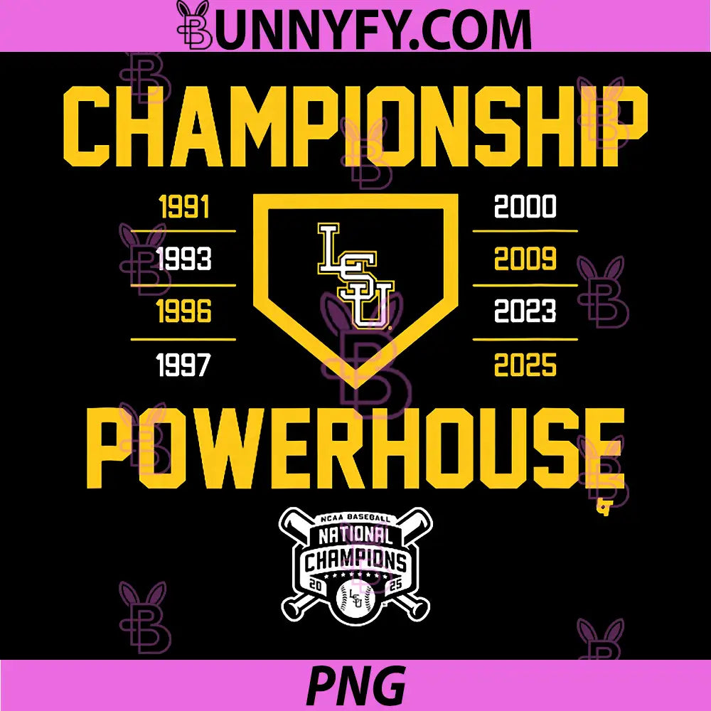 LSU Baseball PNG, Championship Powerhouse 2025 PNG