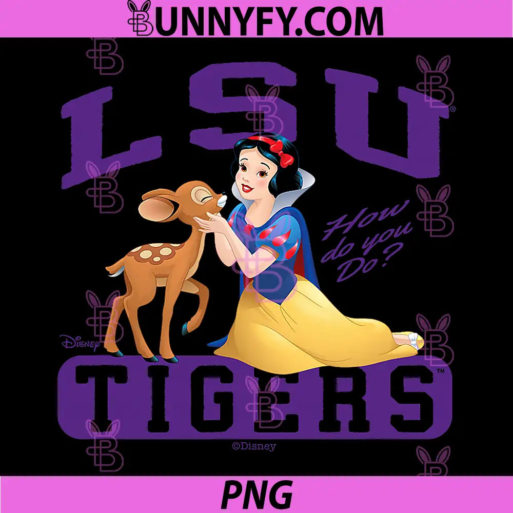 LSU Tigers PNG, Snow White Black Officially Licensed PNG