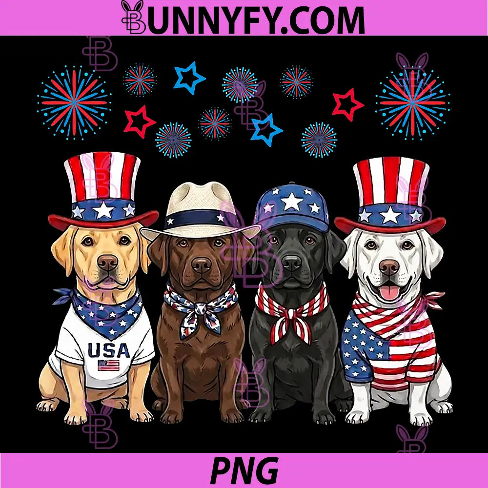 Labrador Retriever 4th of July PNG, Patriotic Funny Dog Lover PNG