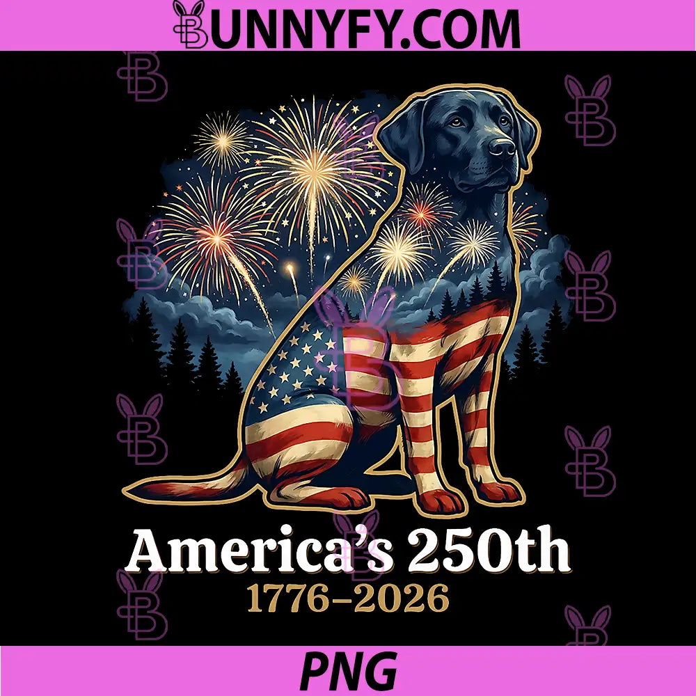 Labrador Retriever Americas PNG, 250th Anniversary 1776 2026 Dog PNG