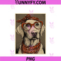Labrador Retriever In Hearts Glasses PNG, Valentines Dog Coquette PNG
