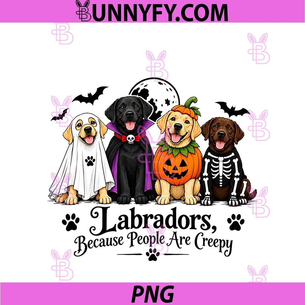 Labradors Because People are Creepy PNG, Halloween Dogs PNG