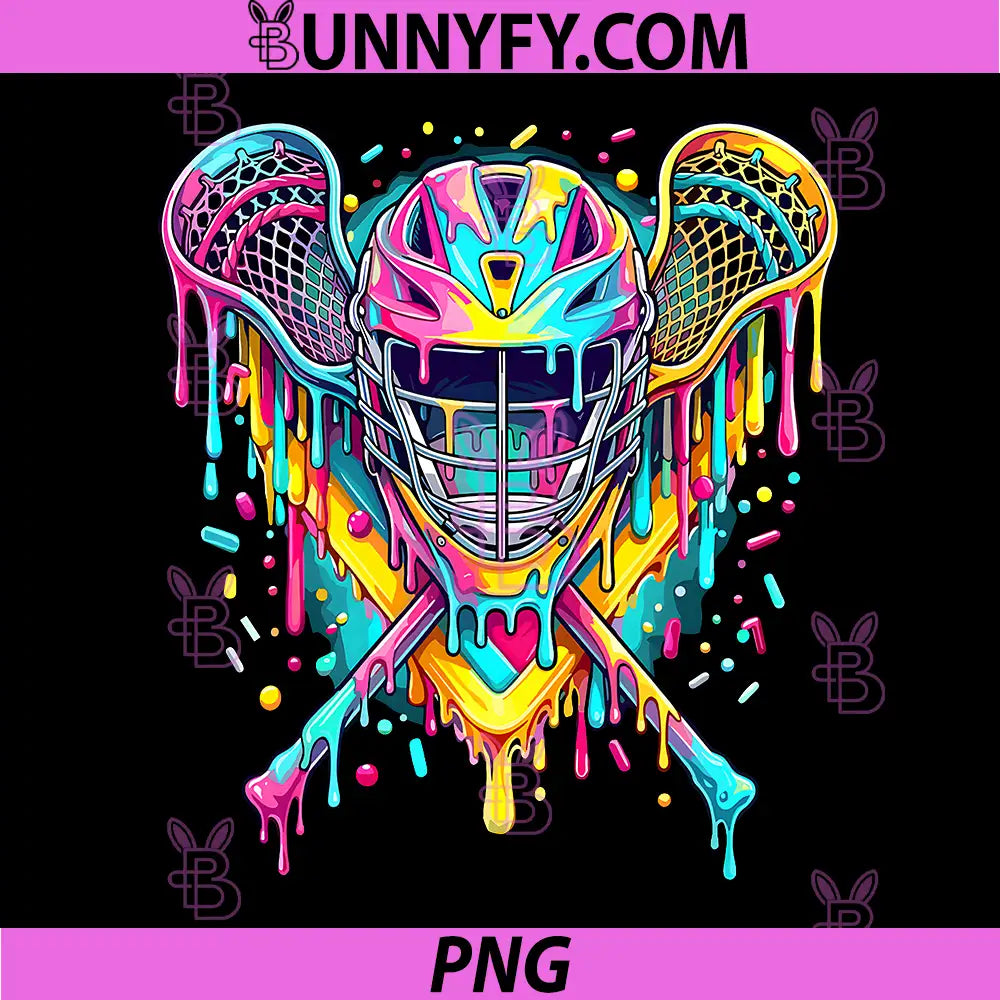 Lacrosse Drip Ice Cream PNG, Lax Helmet Sticks PNG