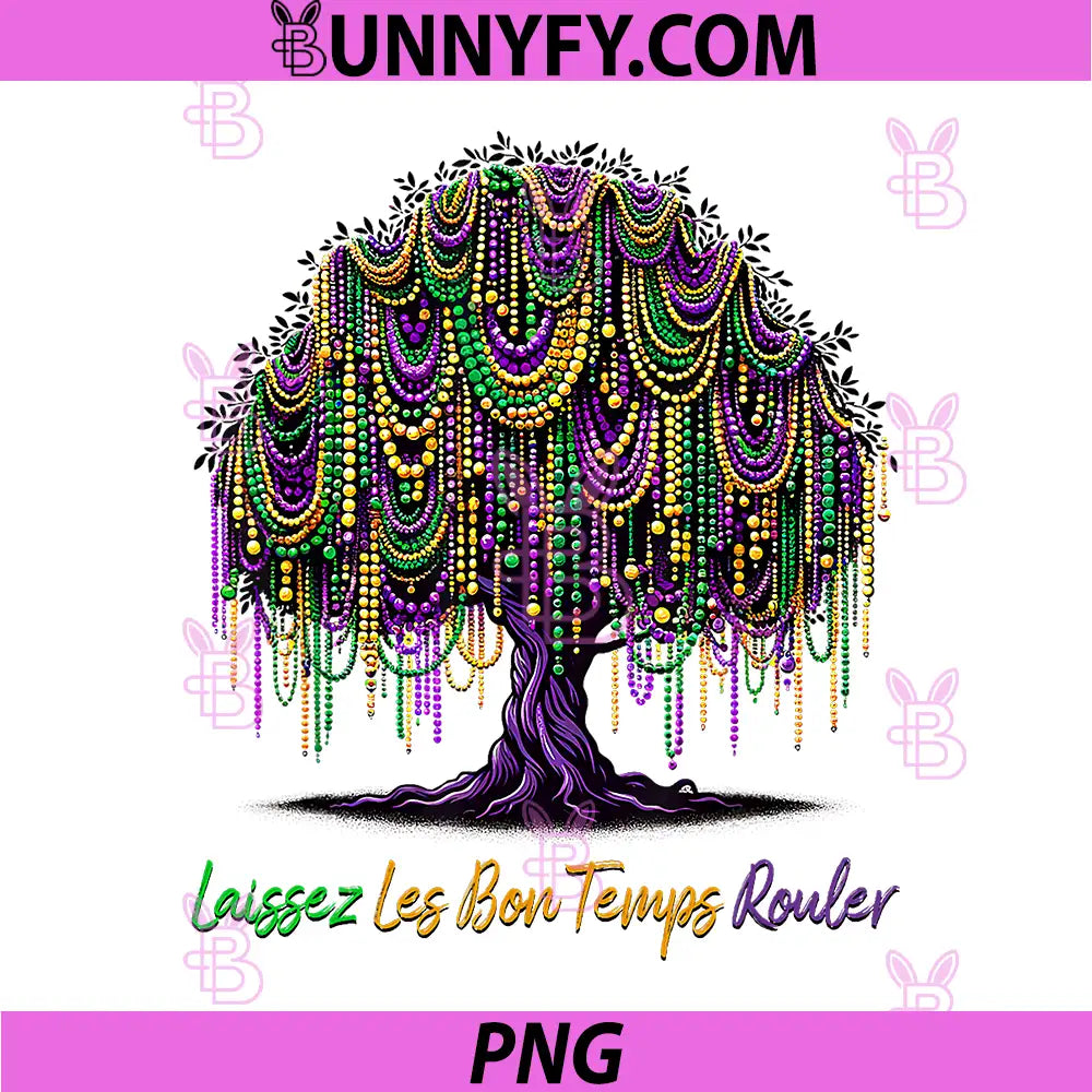 Laissez Les Bon Temps Rouler PNG, Mardi Gras Tree Beads PNG