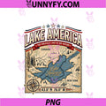Lake America PNG, Vintage Map Graphic PNG