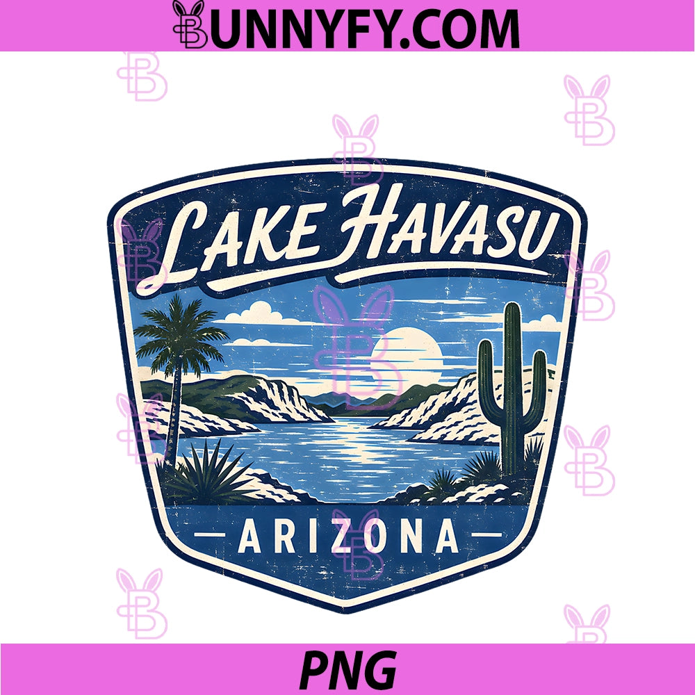 Lake Havasu Arizona PNG, Desert Landscape Cactus Palm Sunset PNG