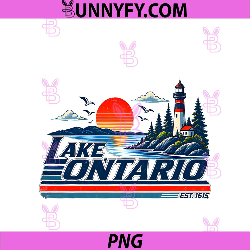 Lake Ontario EST 1656 PNG, Retro Stripe PNG