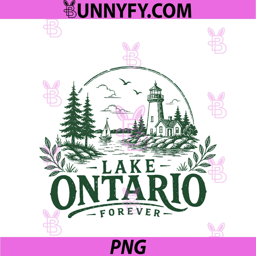 Lake Ontario Forever PNG, Vintage Retro Great Lakes PNG