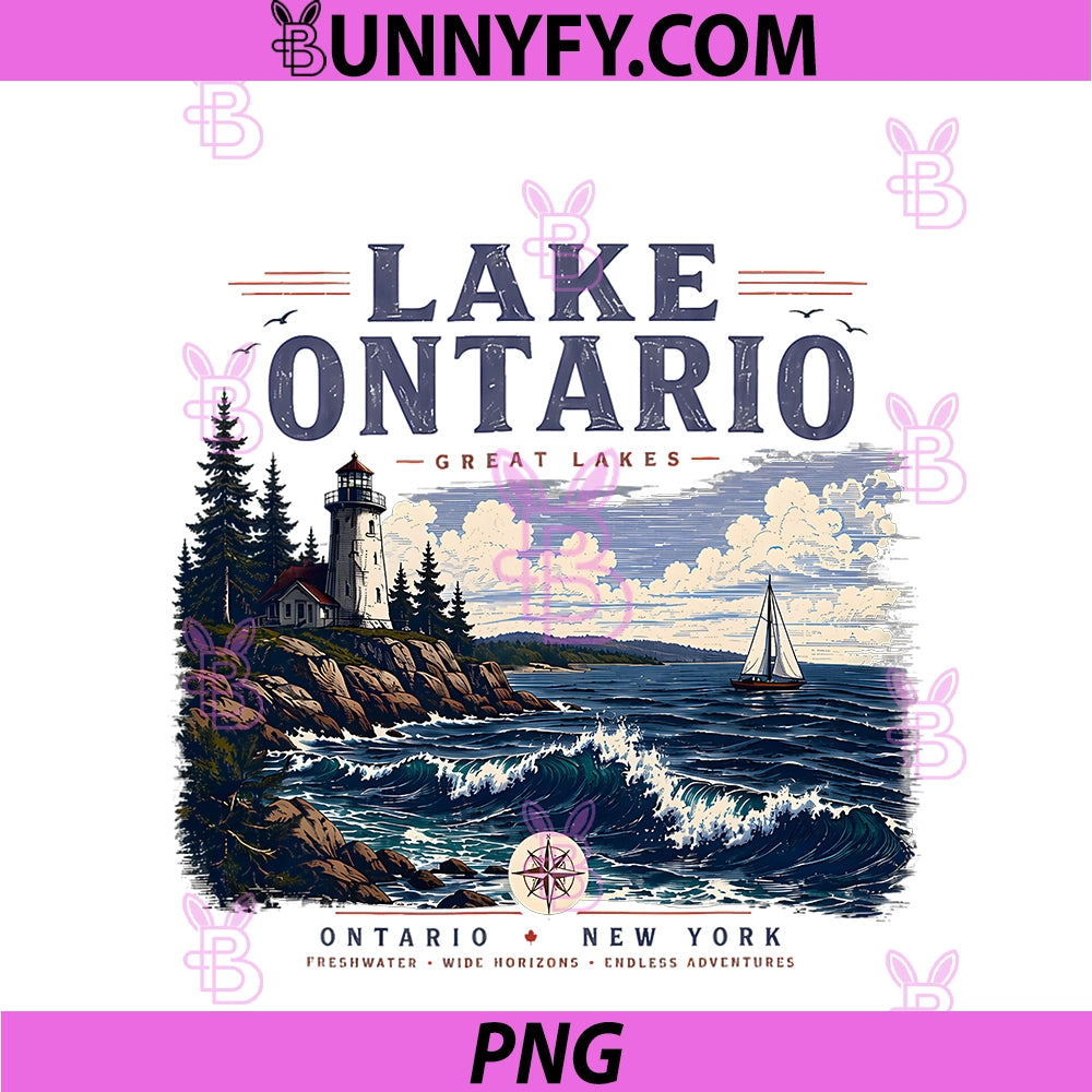 Lake Ontario PNG, Vintage Lake Ontario New York Vacation PNG