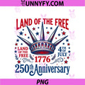 Land Of The Free 1776 250th Anniversary PNG, Liberty Crown Retro PNG