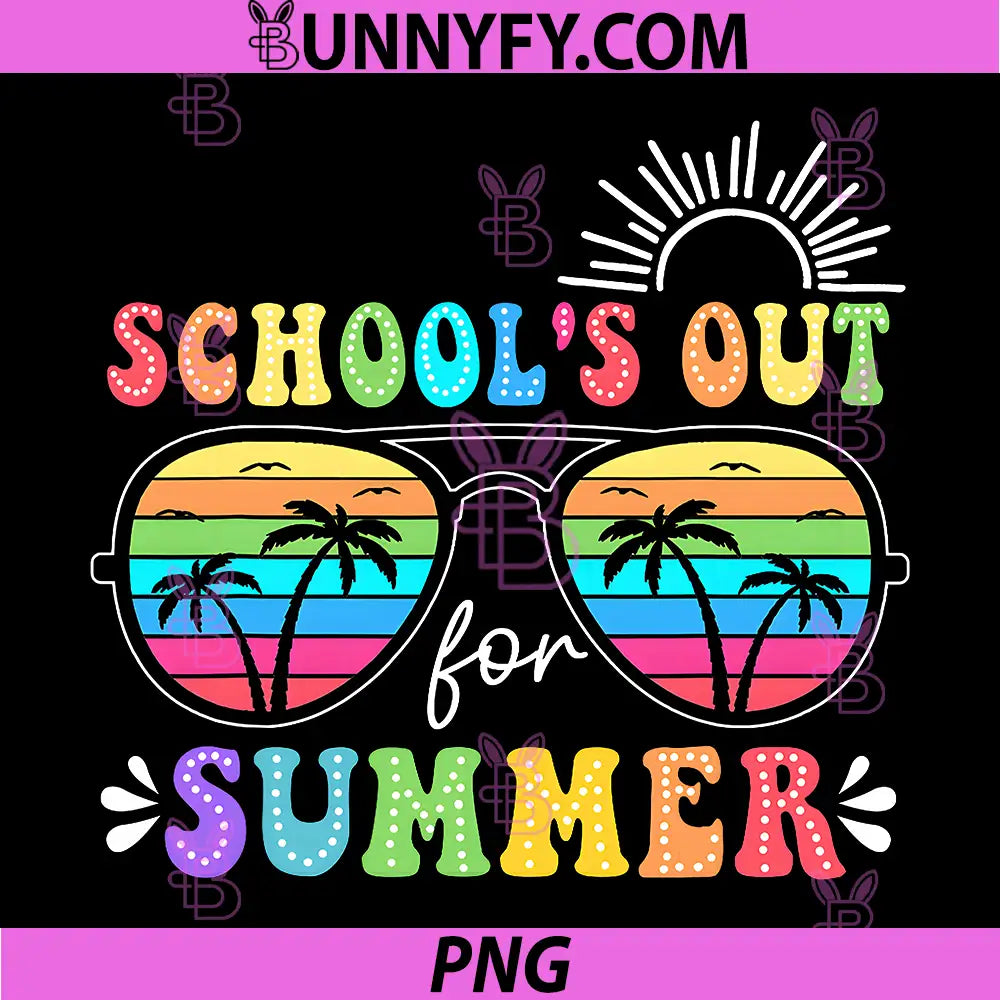 Last Day of School Retro PNG, Schools Out for Summer Teacher PNG