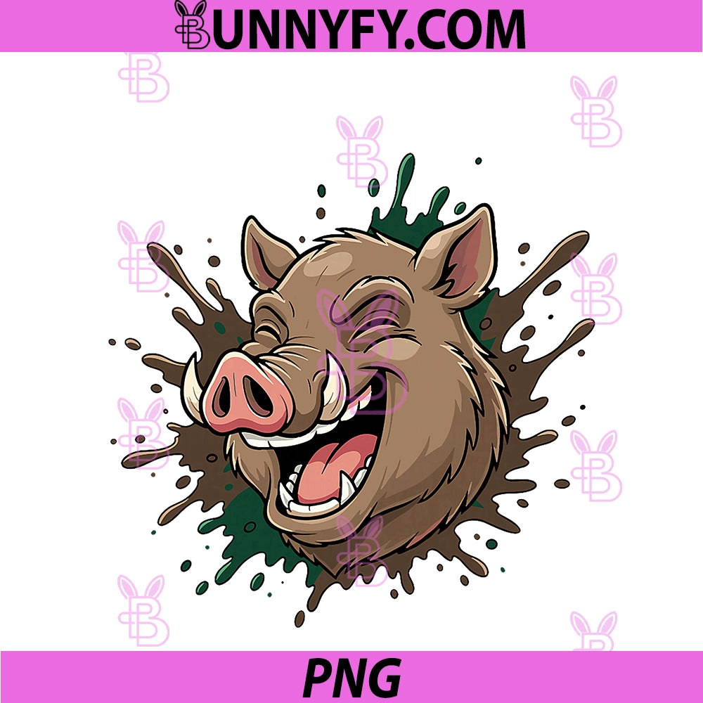 Laughing Boar PNG, Funny Wild Hog Hunting Forest PNG