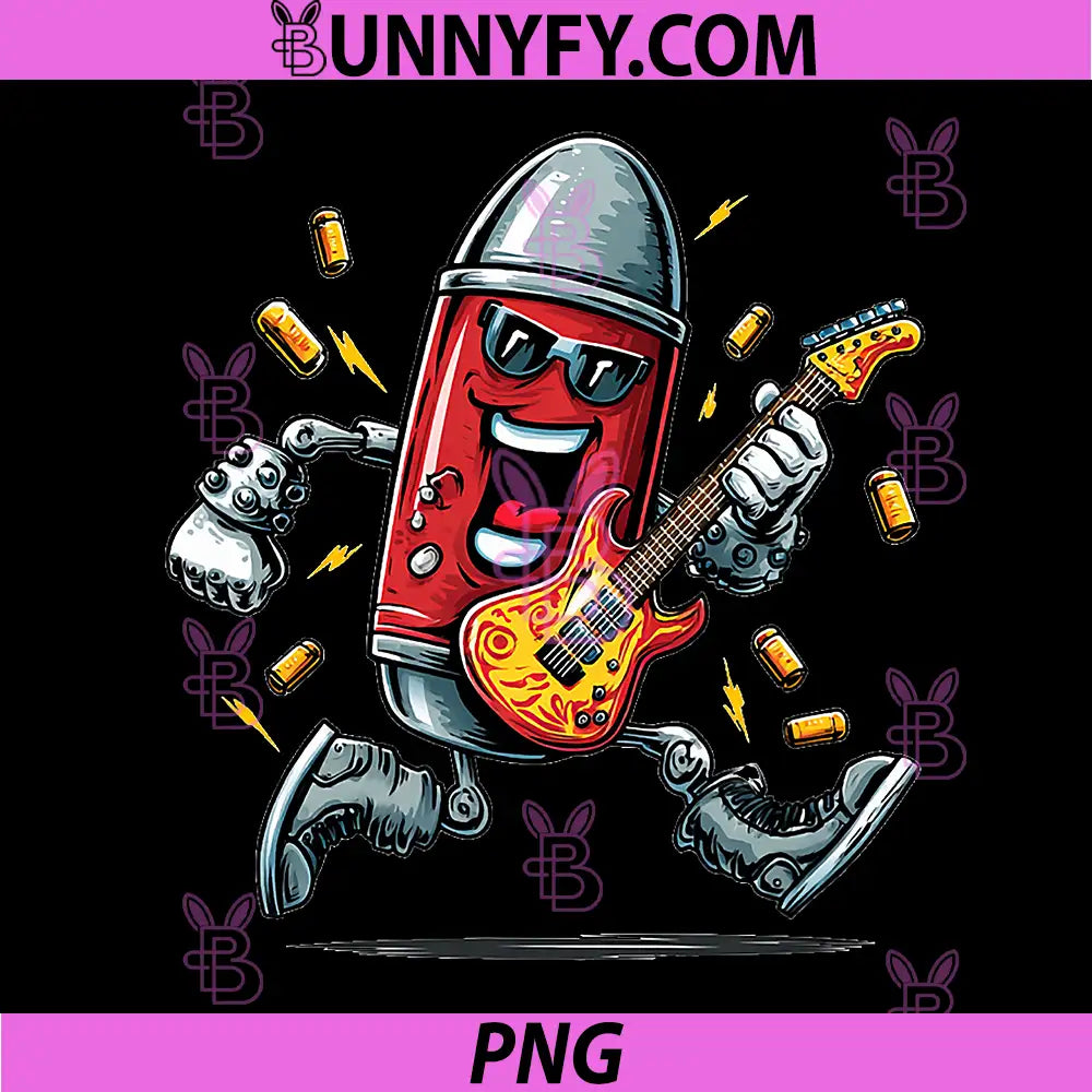 Laughing Bullet with Guitar PNG, Rock Lovers PNG