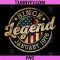 Legend Since January 1976 PNG, Vintage 50th Birthday Classic PNG