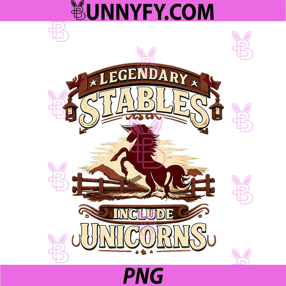 Legendary Stables PNG, Include Unicorns Western Ranch Sign PNG