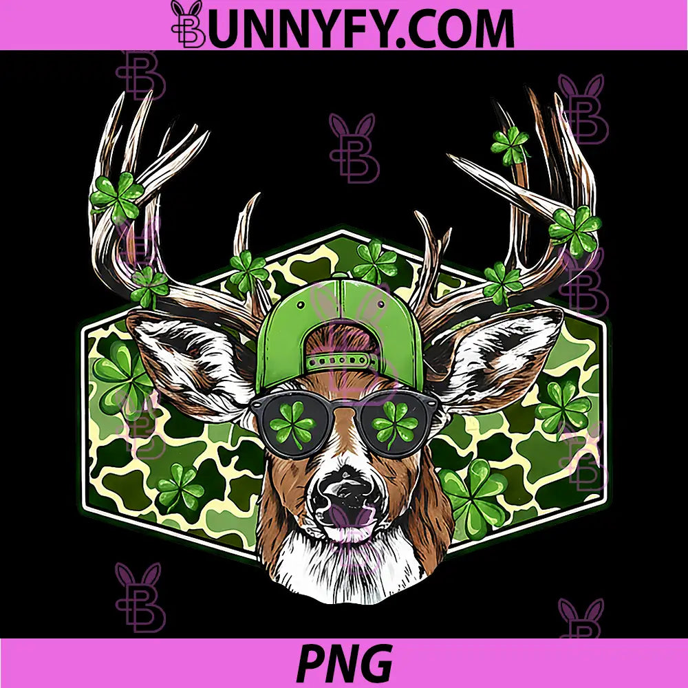 Leopard Camo Deer Hunting PNG, St. Patrick’s Day Lucky Shamrock PNG