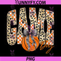 Leopard Checkered Game Day PNG, Basketball Coquette Bow PNG