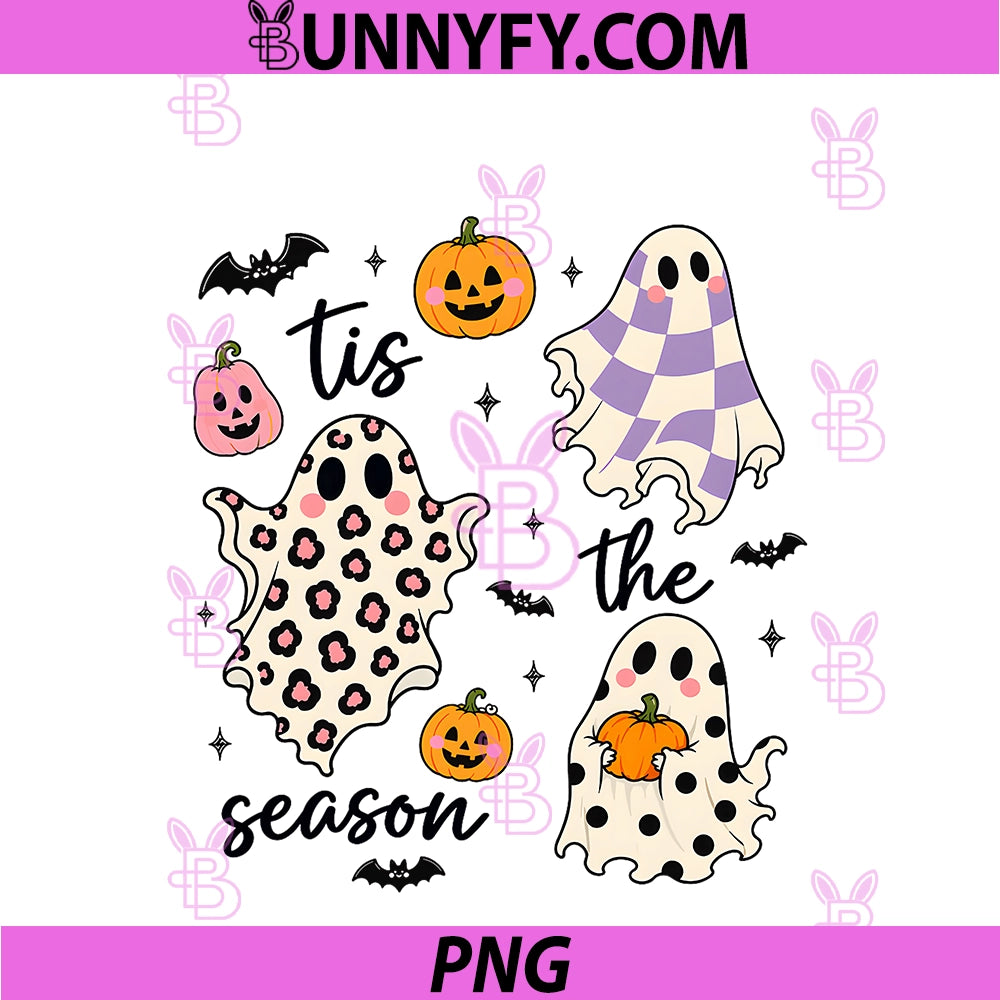 Leopard Ghost Tis The Season PNG, Halloween Pumpkin Spooky Season PNG