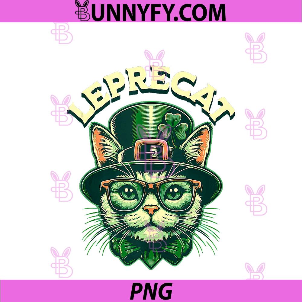 Leprecat Saint Patrick Cat PNG, Funny St. Patricks Day Party PNG