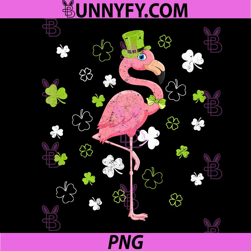 Leprechaun Flamingo PNG, St. Patrick’s Day Irish Shamrock Lucky PNG