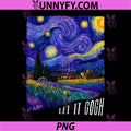 Let it Gogh Funny PNG, Vincent Van Gogh Starry Night Design PNG