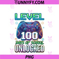 Level 100 Days Of School Unlocked PNG, Video Gamer Controller PNG