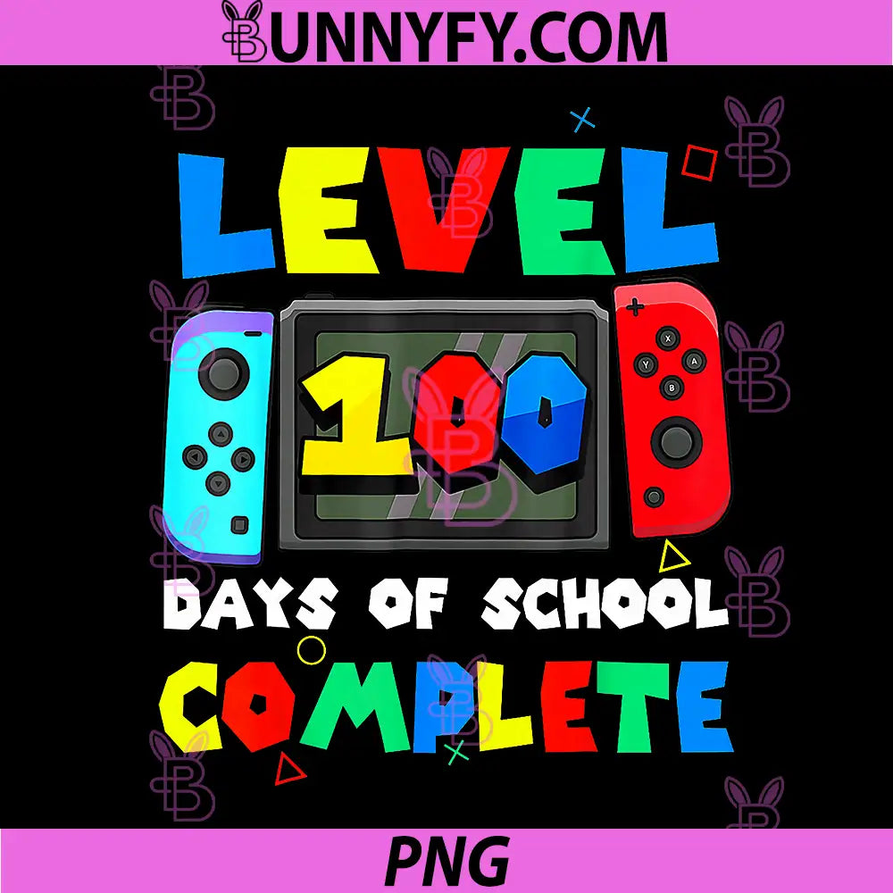 Level 100 Days of School Complete PNG, Gamer Video Games PNG