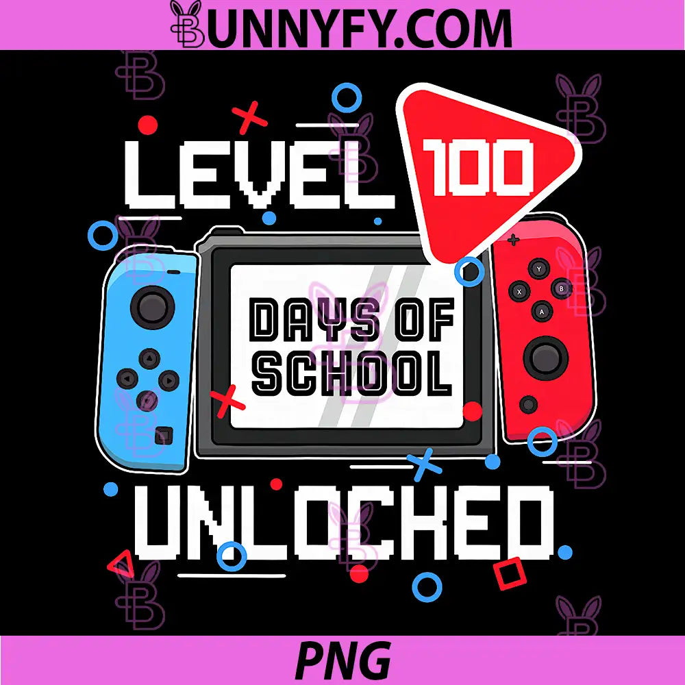 Level 100 Days of School Unlocked PNG, Funny Video Games PNG