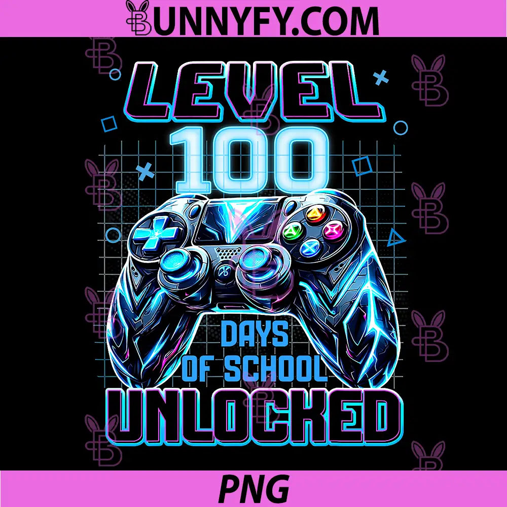 100 Days of School Gamer PNG, Video Game Controller School PNG