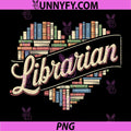 Librarian With Heart Of Books PNG, Vintage Library Book Lover PNG