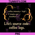 Lifes Source Code Coffee logs PNG, Programmer Humor PNG