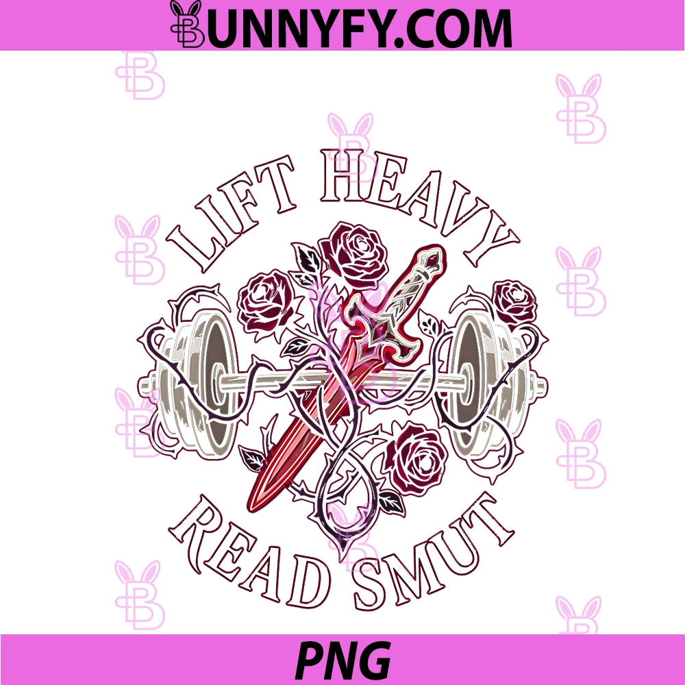 Lift Heavy Read Smut PNG, Workout Gym Book Reading Lovers PNG